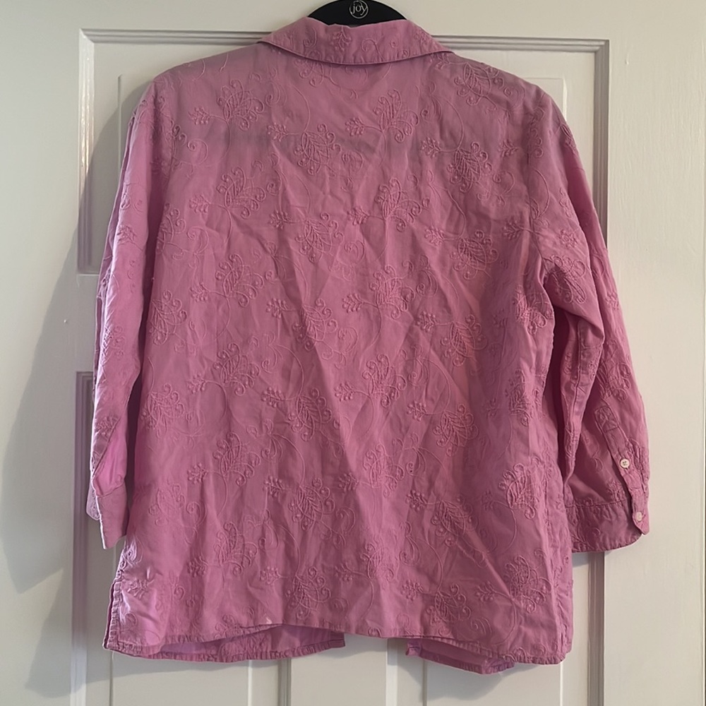 Pink embroidered button down - Picture 4 of 5
